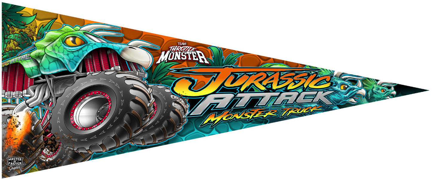 Jurassic Attack Monster Truck Pennant