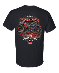 Vendetta monster truck black shirt back youth
