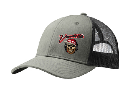 Vendetta Monster Truck Logo on Grey Trucker Hat