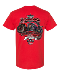 Vendetta Monster Truck Red Shirt Back adult