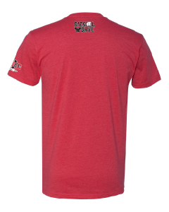 Youth Diesel Dave Logo on Red Shirt. Printed on Back. R.E.D printed on left sleeve youth and adult