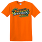 Jurassic attack monster truck orange shirt front youth