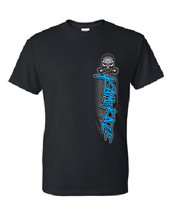Kamikaze Monster truck black shirt front youth