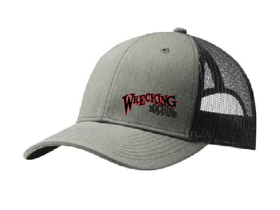 Wrecking Machine Monster Truck Logo on Grey Trucker Hat
